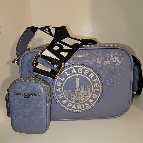 Karl Lagerfeld Handbags - Karl Lagerfeld Paris Blue Maybelle Fog Crossbody Bag Set NWT
